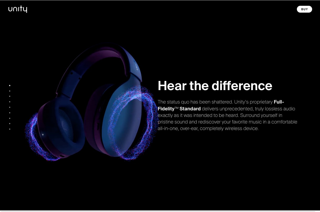 Headphones beside the heading Hear the difference on black
